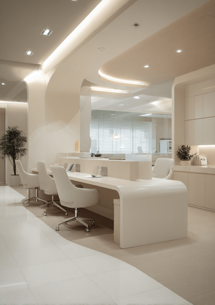 차분한 분위기의 운정 치과 상담 공간